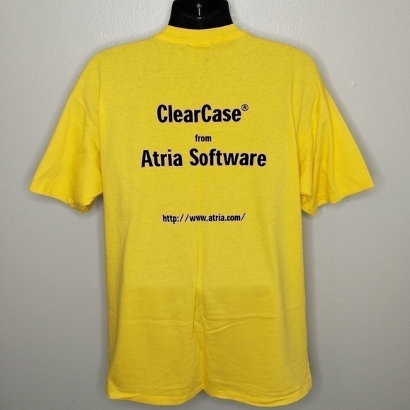 VINTAGE 90s Atria Software Men's XL T-shirt Single Stitch Computer Tee Oneita - Picture 5 of 7